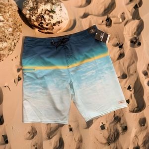 NWT | O’Neill | Blue & teal Swim Board shorts | Sz 34